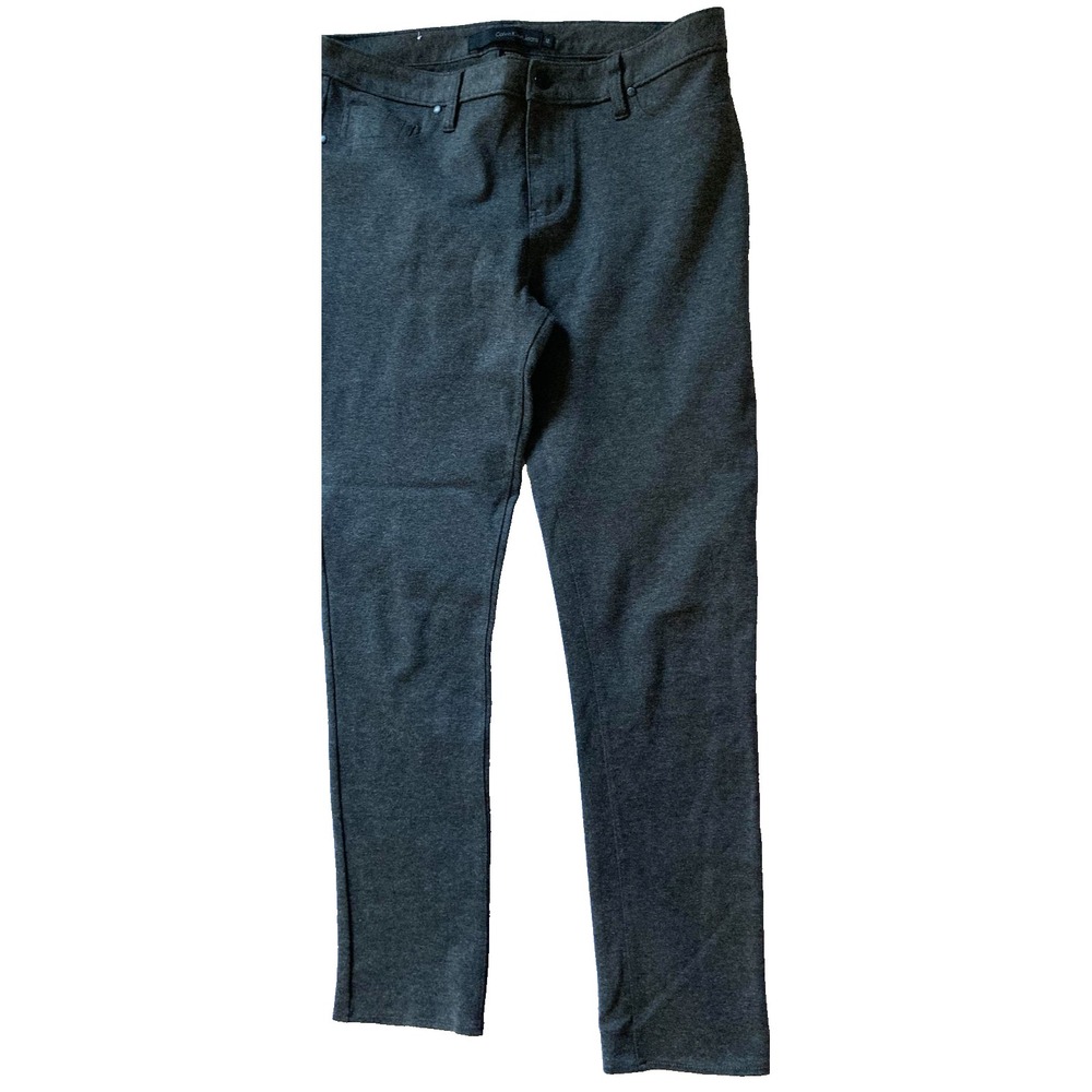 Calvin Klein Jeans Womens 12 Charcoal Skinny Stretch Knit Pants Casual EUC